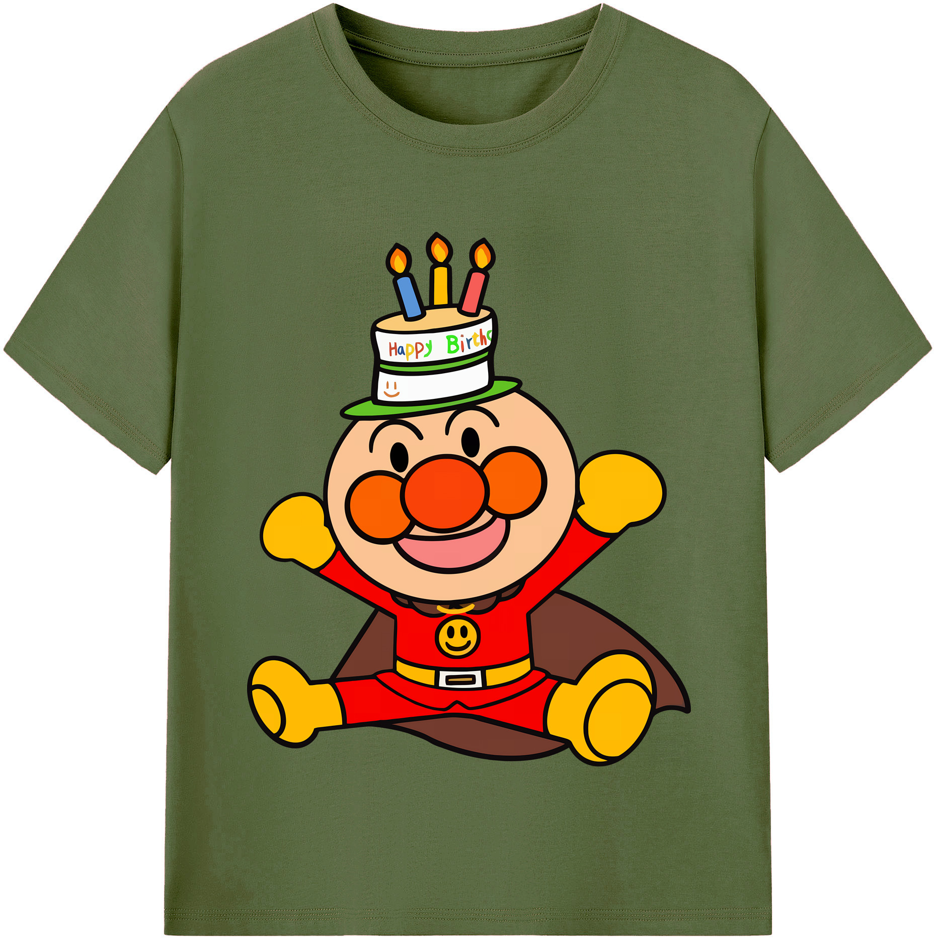 （画像用） アンパンマン Anpanman 綿100％半袖Tシャツ（フロントプリント）